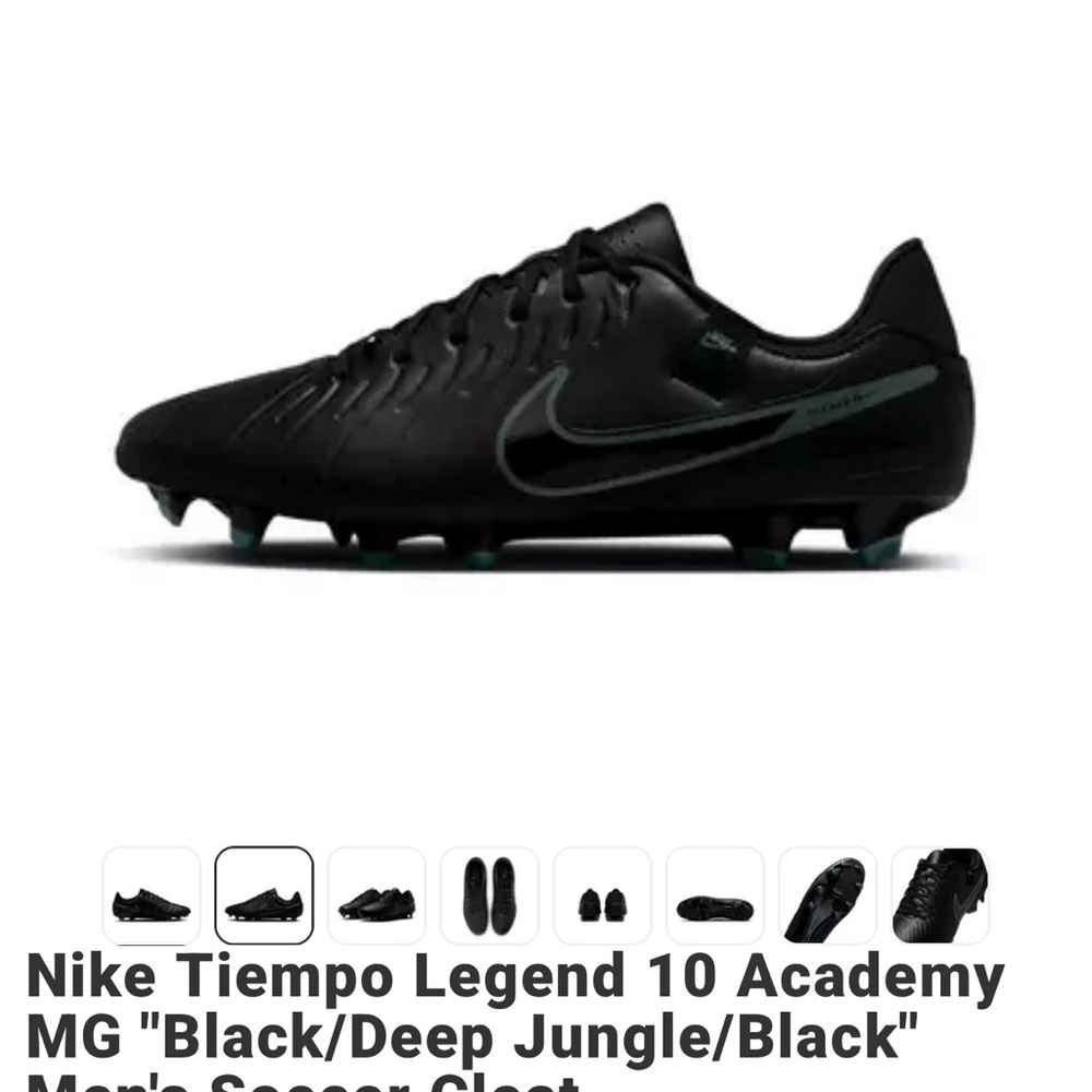 Nike Tiempo Legend 10 Academy MG Black Soccer Shoes Used Size 8.5